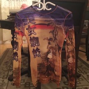 Jean Paul Gaultier Tattoo Mesh Top - Vintage